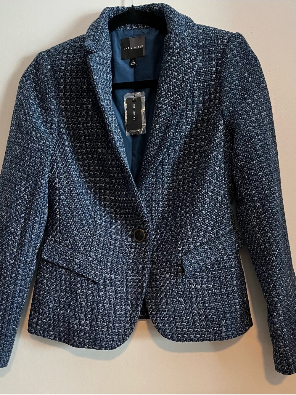 The Limited Women's Navy Blue Textured Blazer